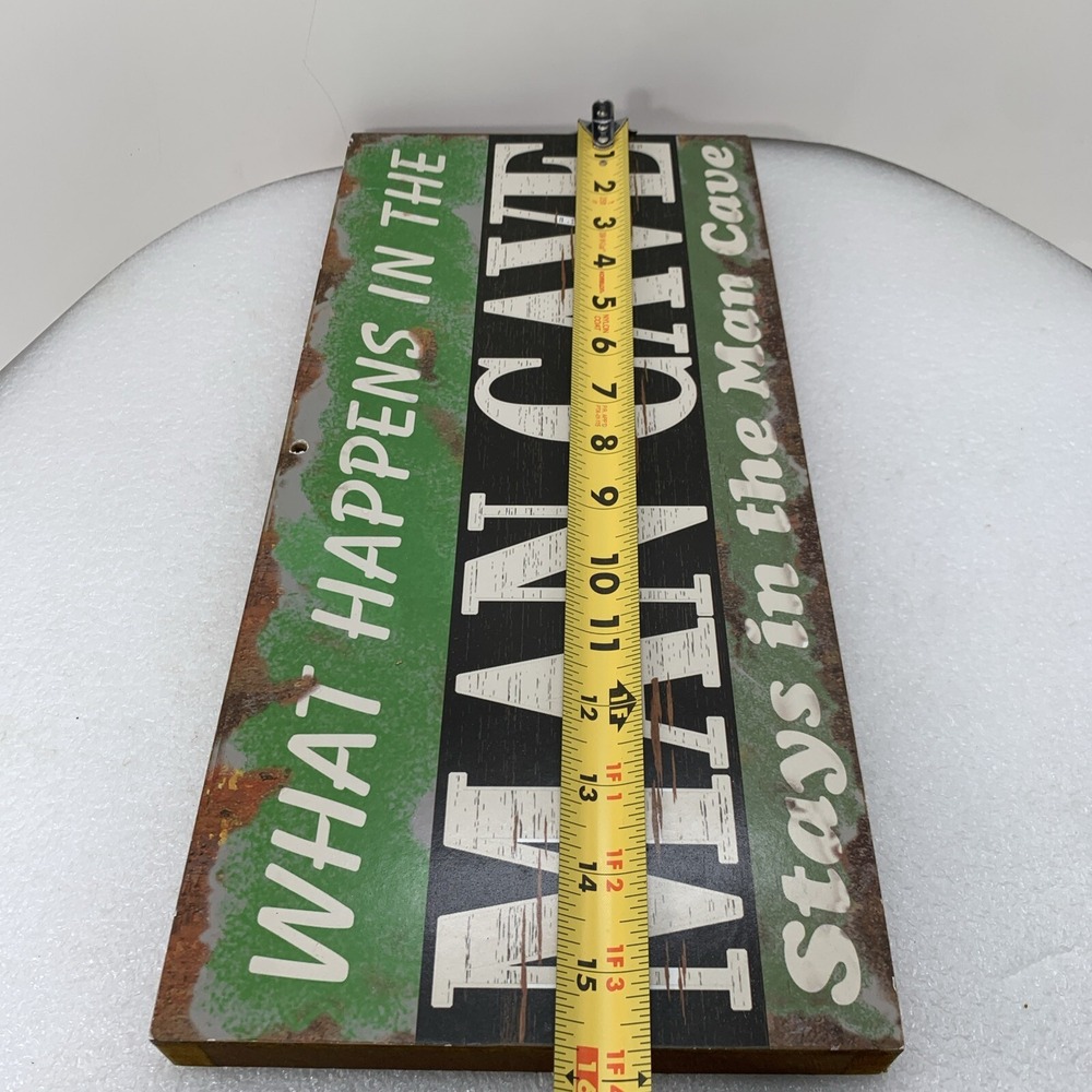 What Happens In The Man Cave Stays In The Man Cave Rustic Wood Sign‎ 16x7.5" - Picture 3 of 5